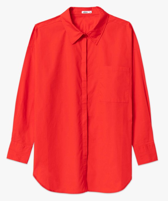 Chemise femme coupe oversize avec poche poitrine vue4 - GEMO(FEMME PAP) - GEMO