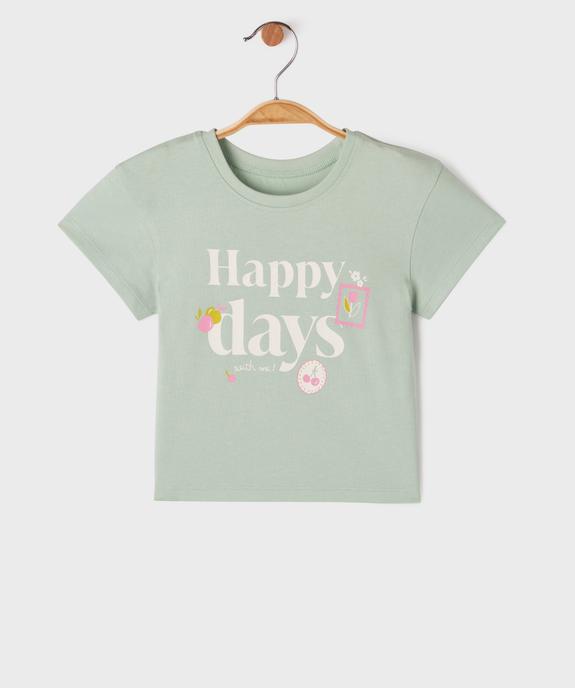 Tee-shirt manches courtes à motifs girly bébé fille vue1 - GEMO(BEBE DEBT) - GEMO