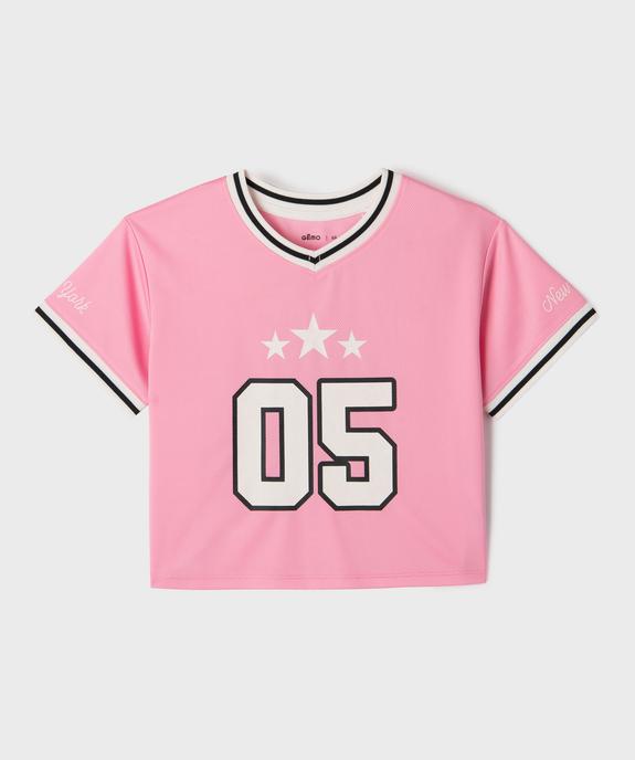 Tee-shirt de sport court à manches courtes fille vue1 - GEMO (ENFANT) - GEMO