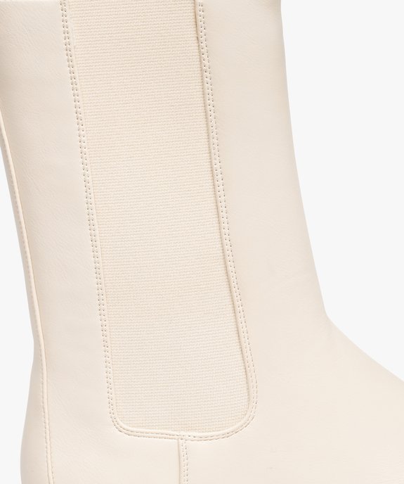 Boots femme Chelsea unies à semelle épaisse et crantée vue6 - GEMO (CASUAL) - GEMO