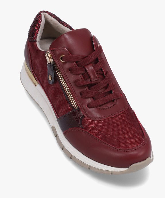 Baskets femme dessus verni et métallisé fermeture zip vue6 - GEMO (SPORTSWR) - GEMO