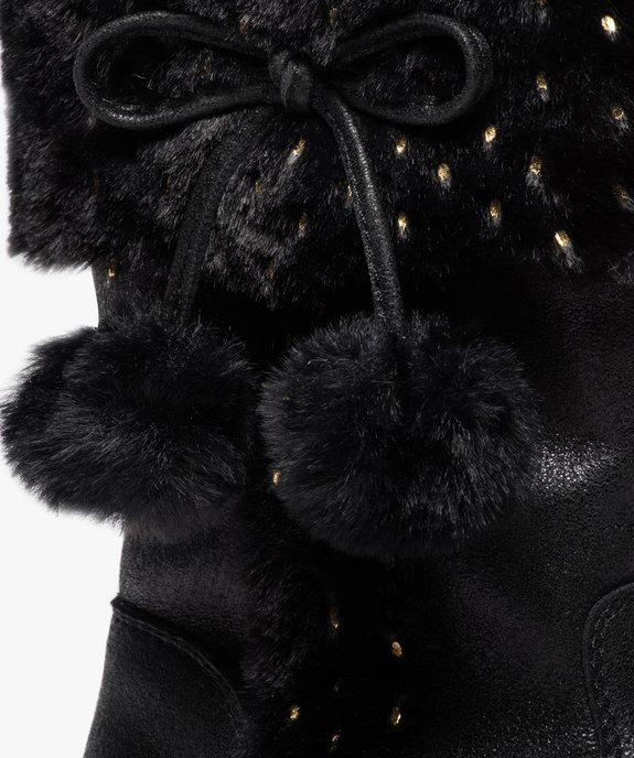 Bottines filles zippées à col duveteux et pompons vue6 - GEMO (ENFANT) - GEMO