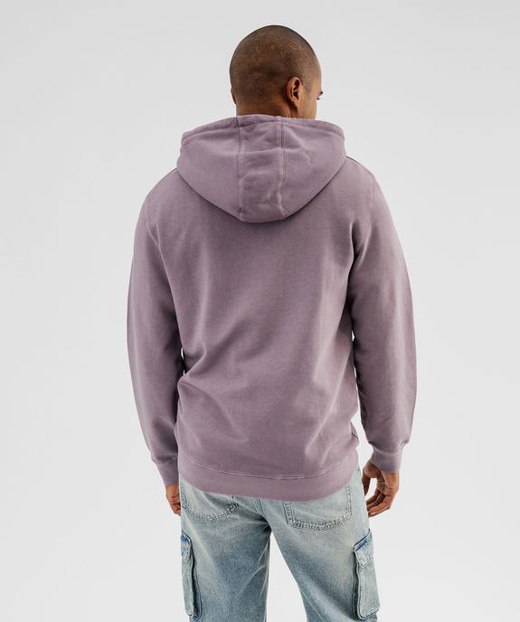 Sweat à capuche coloris délavé intérieur bouclette homme vue3 - GEMO (HOMME) - GEMO