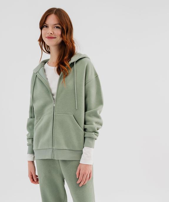 Sweat zippée à capuche en molleton femme vue2 - GEMO 4G FEMME - GEMO