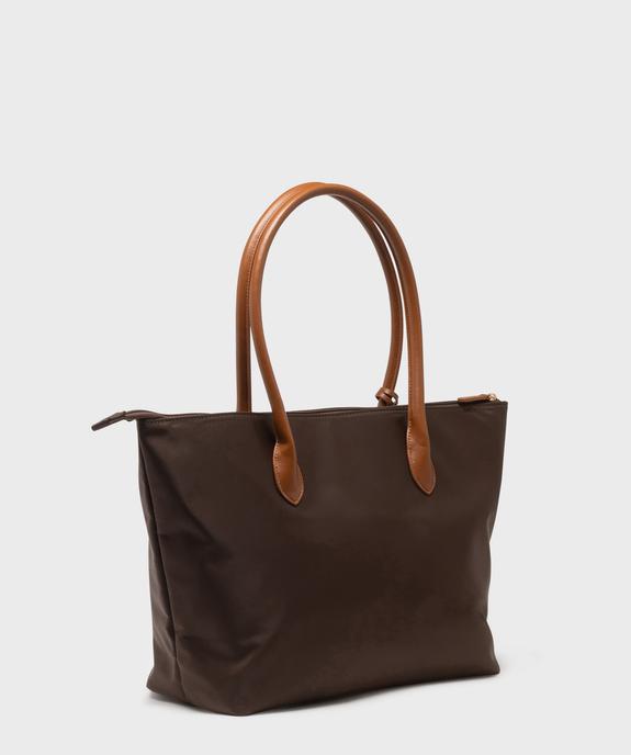 Sac à main zippé forme cabas à grandes anses femme  vue2 - GEMO (ACCESS) - GEMO