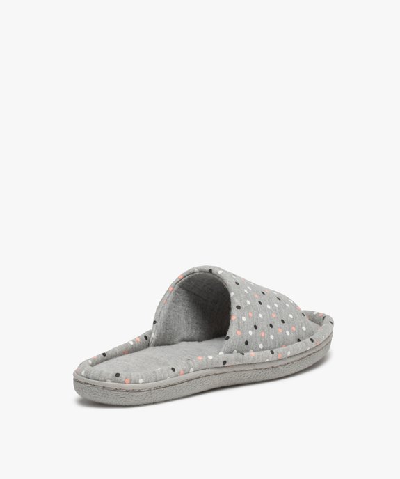 Chaussons femme mules plates en jersey imprimé vue4 - GEMO(HOMWR FEM) - GEMO