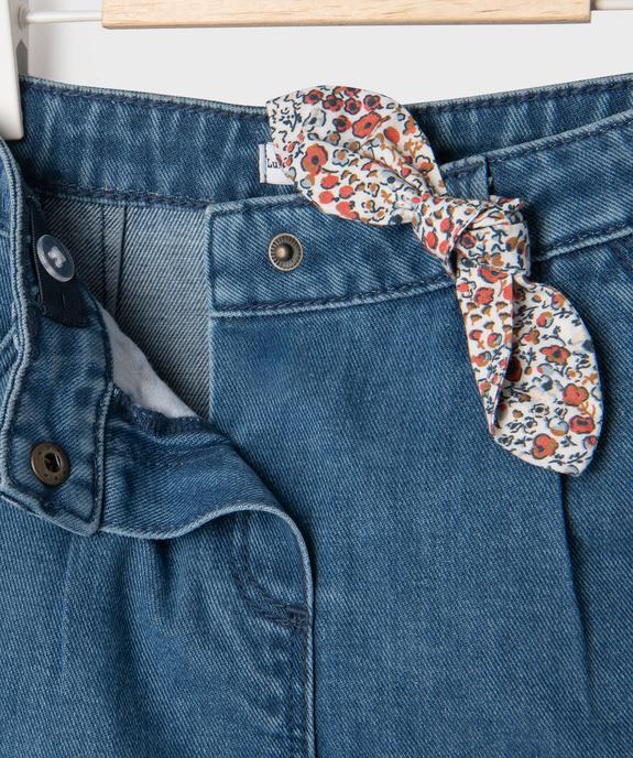 Jean large avec noeud à la taille bébé fille - LuluCastagnette vue2 - LULUCASTAGNETTE - GEMO