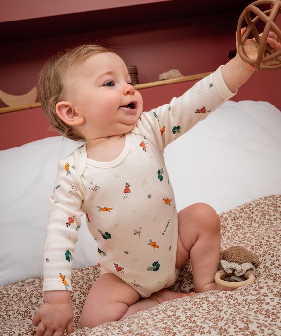 Bodies à manches longues motifs légumes bébé garçon vue6 - GEMO 4G BEBE - GEMO