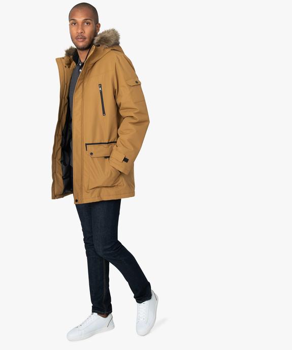 Polo homme aux finitions contrastantes en coton bio vue5 - GEMO 4G HOMME - GEMO