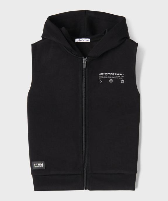 Sweat à capuche zippé sans manches garçon vue1 - GEMO (ENFANT) - GEMO