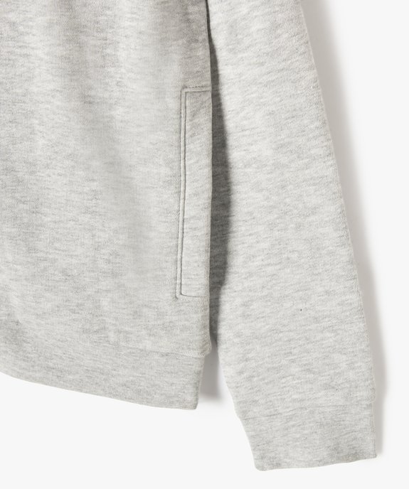 Sweat zippé à capuche intérieur molletonné fille vue2 - GEMO 4G FILLE - GEMO