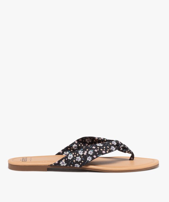 Tongs femme à brides en tissu drapé à motifs vue1 - GEMO (CASUAL) - GEMO