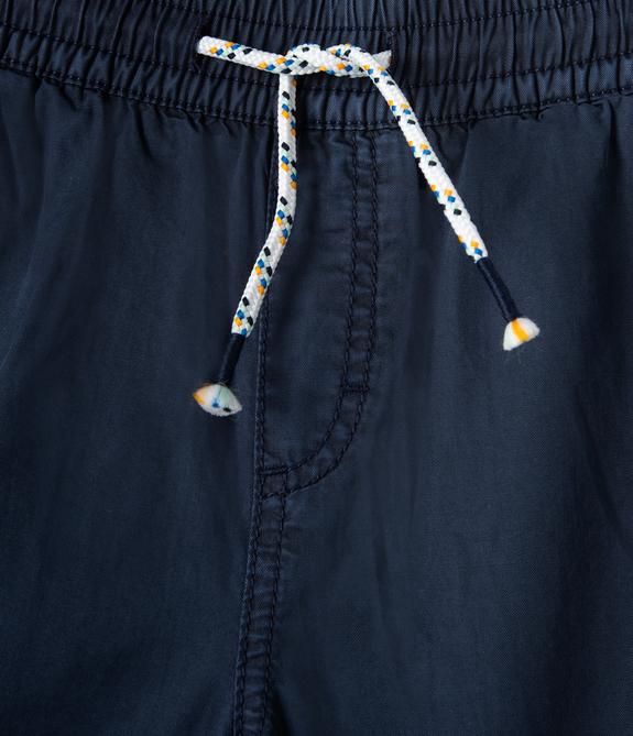 Bermuda garçon en toile au coloris unique et à taille élastiquée vue2 - GEMO (JUNIOR) - GEMO