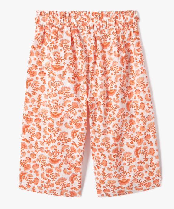 Pantalon bébé fille large à fleurs et touches pailletées vue3 - GEMO(BEBE DEBT) - GEMO
