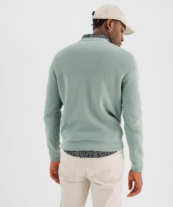 Pull en tricot perlé en coton homme vue3 - GEMO (HOMME) - GEMO