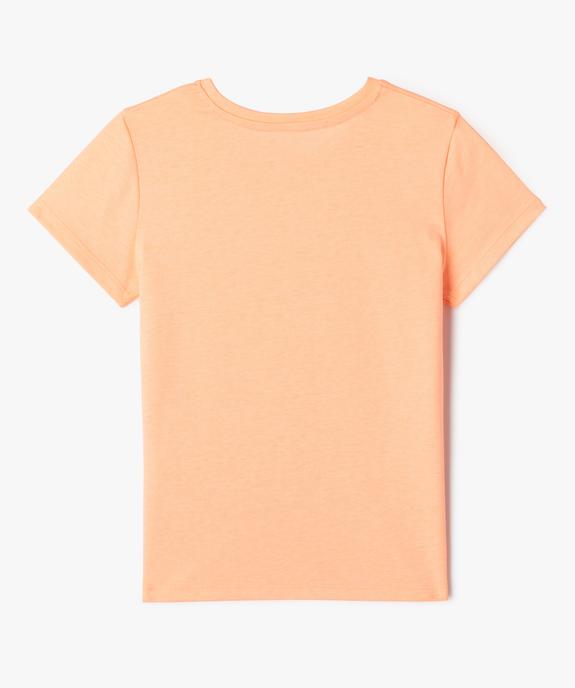 Tee-shirt manches courtes et col rond fille vue3 - GEMO 4G FILLE - GEMO