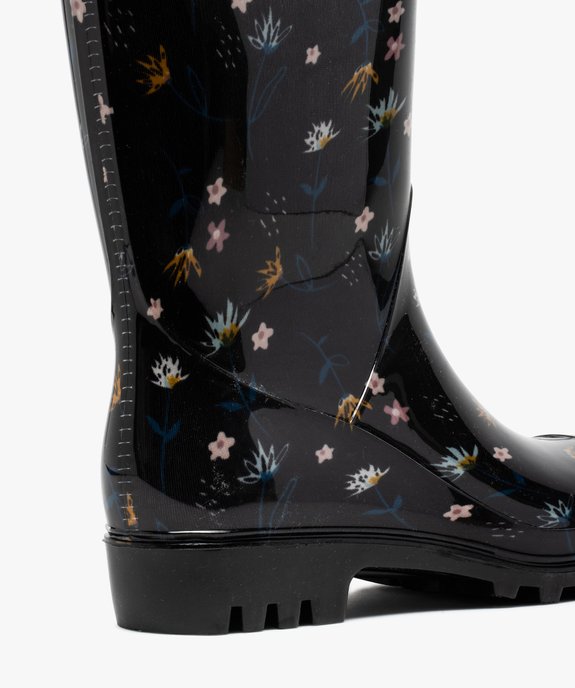 Bottes de pluie femme à imprimé fleuri et semelle crantée vue6 - GEMO (EQUIPT) - GEMO