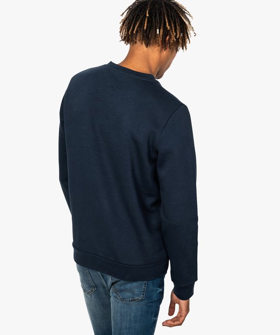 Sweat homme en molleton avec imprimé graphique en velours vue3 - GEMO (CASUAL) - GEMO