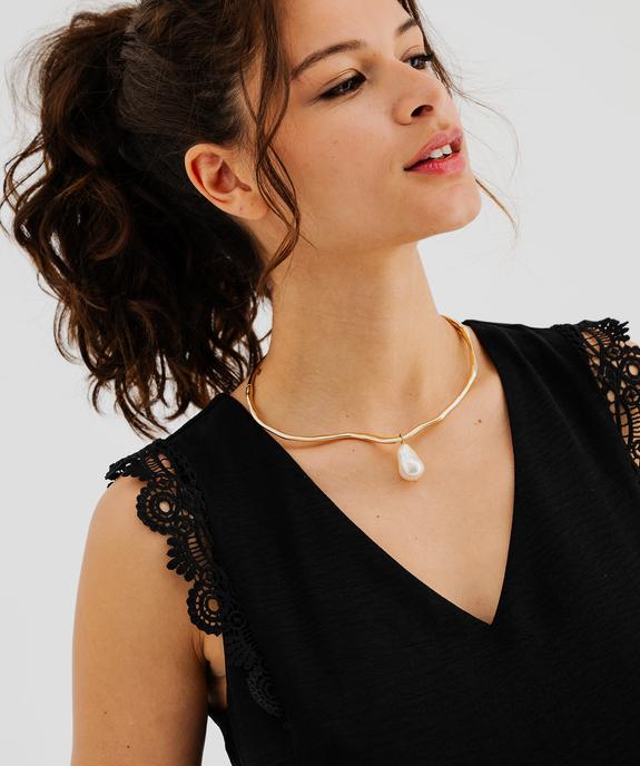 Robe courte avec empiècements en dentelle sur les épaules femme vue2 - GEMO(FEMME PAP) - GEMO