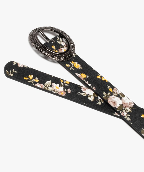 Ceinture femme fleurie à grosse boucle baroque vue2 - GEMO (ACCESS) - GEMO