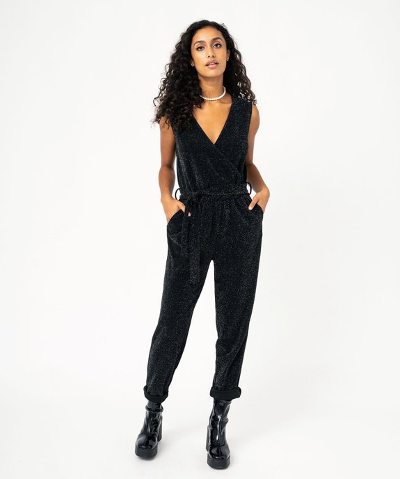 Combinaison pantalon pailleté avec haut cache-cœur femme vue2 - GEMO(FEMME PAP) - GEMO