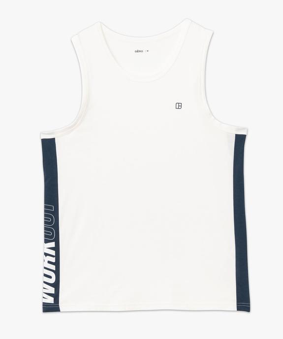 Débardeur en coton à col rond et inscription homme vue4 - GEMO (HOMME) - GEMO