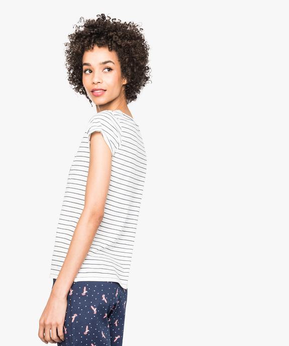 Haut de pyjama à manches courtes vue3 - GEMO(HOMWR FEM) - GEMO