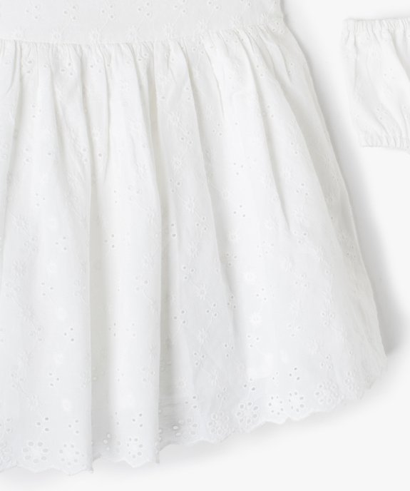 Ensemble bébé fille 2 pièces : robe + bloomer en dentelle anglaise vue2 - GEMO(BEBE DEBT) - GEMO