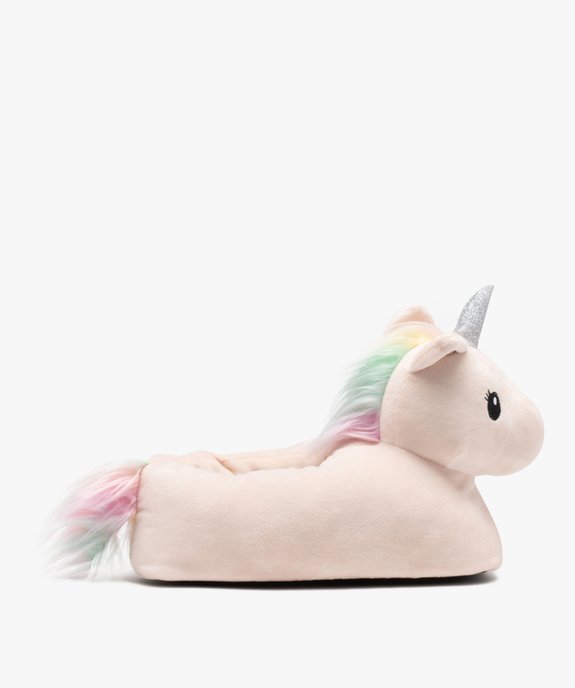 Chaussons femme en volume licorne  vue2 - GEMO 4G FEMME - GEMO