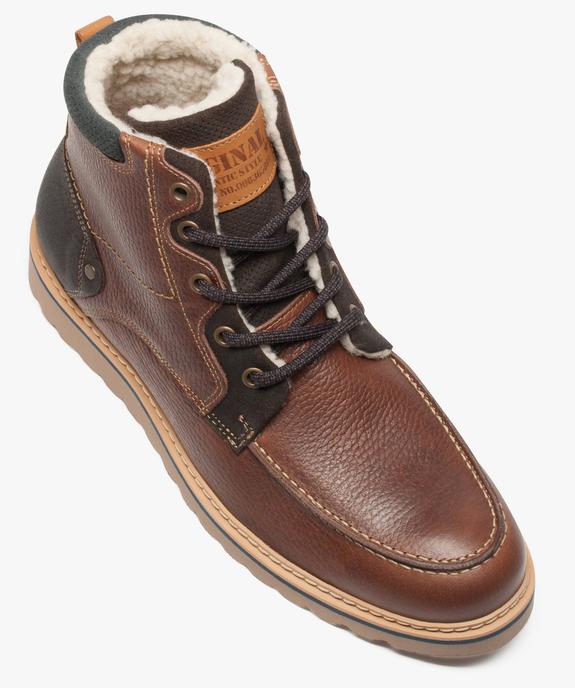 Boots homme semelle crantée et doublure chaude vue5 - GEMO (CASUAL) - GEMO