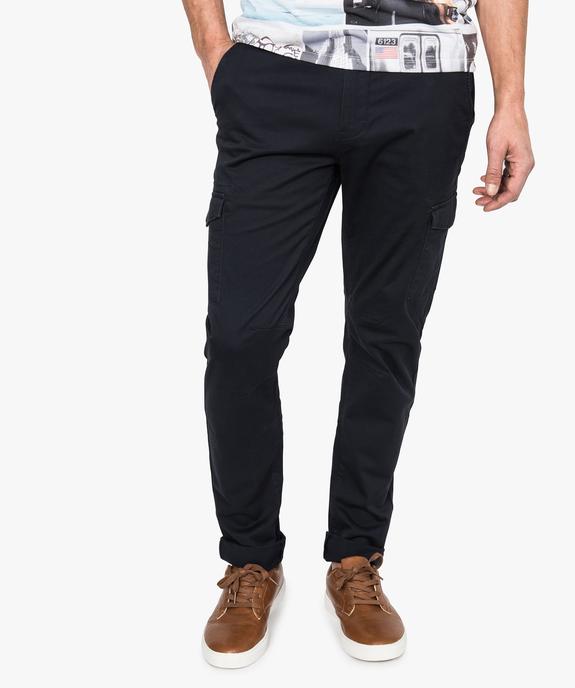Pantalon en toile avec poches sur les cuisses vue1 - GEMO (HOMME) - GEMO