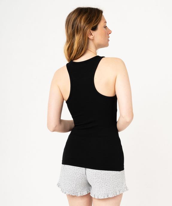 Débardeur lingerie en maille côtelée femme vue3 - GEMO(HOMWR FEM) - GEMO