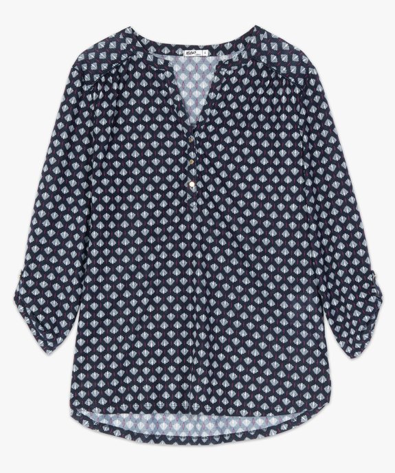 Tee-shirt femme imprimé à manches 3/4 en polyester recyclé vue4 - GEMO 4G FEMME - GEMO