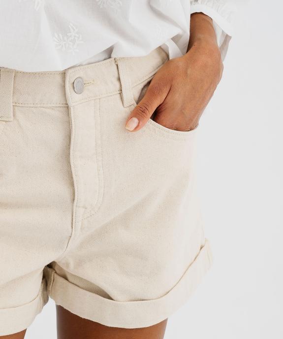 Short en jean large à revers femme vue2 - GEMO(FEMME PAP) - GEMO