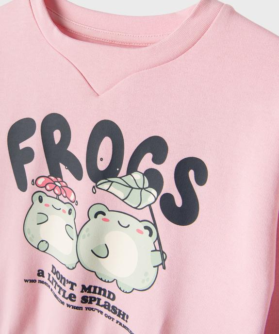 Sweat ample imprimé avec encolure élastiquée fille vue2 - GEMO 4G FILLE - GEMO