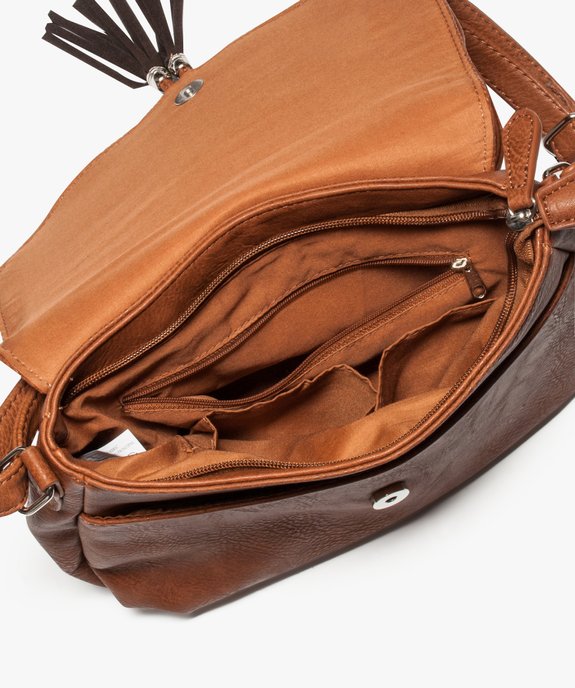 Sac femme forme besace avec dessus texturé vue3 - GEMO (ACCESS) - GEMO