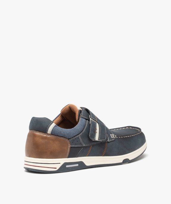 Chaussures bateau homme confort à fermeture scratch vue4 - GEMO(URBAIN) - GEMO
