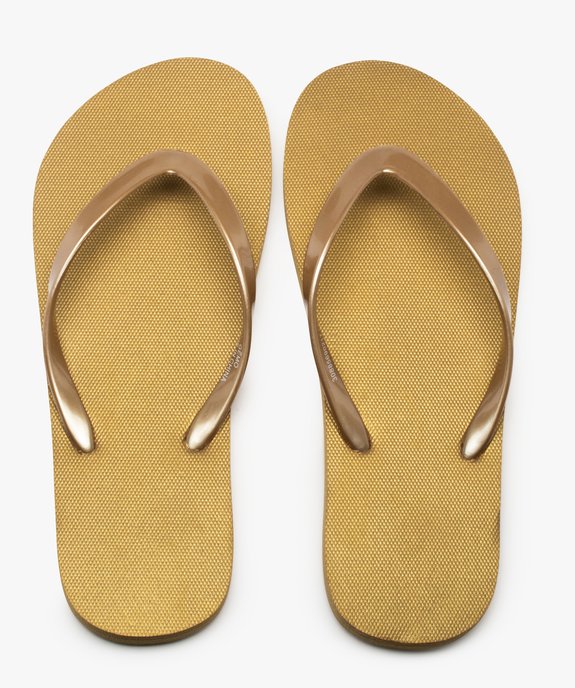 Tongs femme unies à fine bride entre-doigts vue1 - GEMO (PLAGE) - GEMO