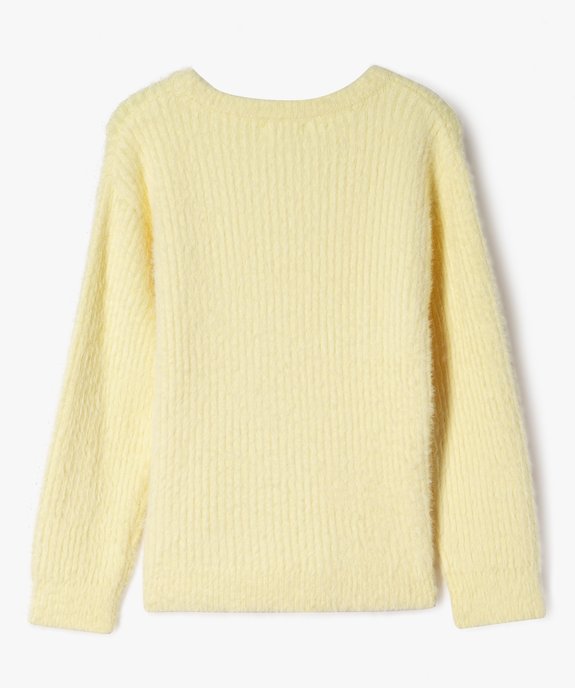 Pull en maille côtelée douce coupe ajustée fille vue3 - GEMO (ENFANT) - GEMO