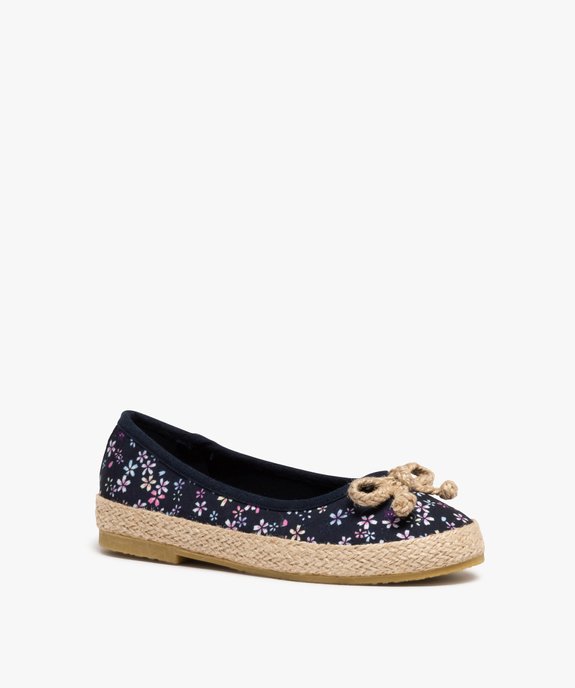 Ballerines fille en toile imprimée et semelle en corde vue2 - GEMO (ENFANT) - GEMO