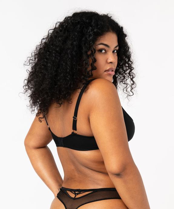 Soutien-gorge emboitant en microfibre et dentelle grande taille vue3 - GEMO(HOMWR FEM) - GEMO