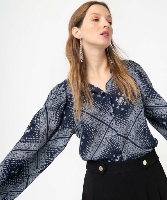 Chemise femme imprimée à manches extra larges vue1 - GEMO(FEMME PAP) - GEMO