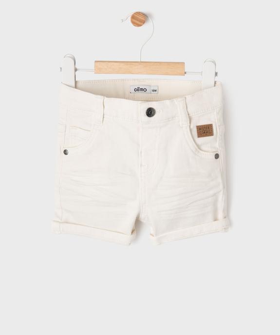 Short en coton stretch avec taille ajustable bébé garçon vue1 - GEMO(BEBE DEBT) - GEMO