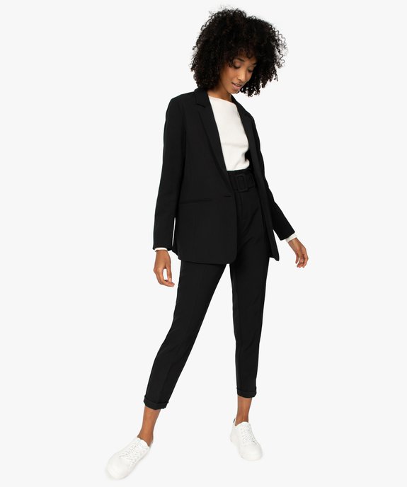 Pantalon femme avec pinces et ceinture à grosse boucle vue5 - GEMO(FEMME PAP) - GEMO