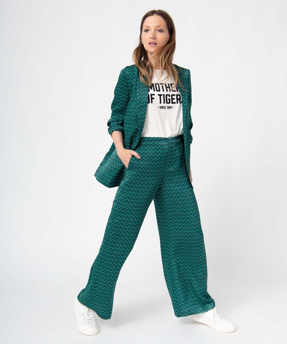 Veste blazer femme imprimée en matière satinée vue5 - GEMO(FEMME PAP) - GEMO