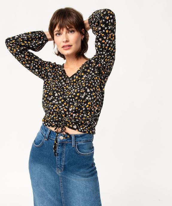 Blouse à manches longues à motifs fleuris femme vue1 - GEMO(FEMME PAP) - GEMO