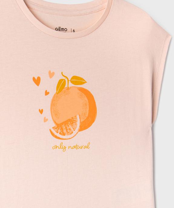 Tee-shirt imprimé à manches ultra courtes fille vue2 - GEMO 4G FILLE - GEMO