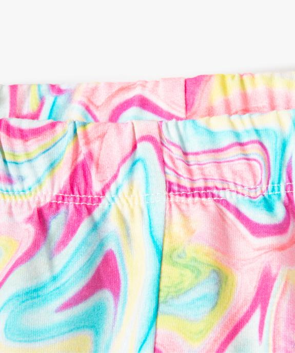 Legging fille court multicolore à taille élastiquée vue2 - GEMO (ENFANT) - GEMO