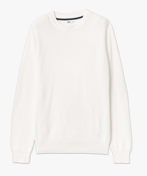 Pull homme en maille unie vue4 - GEMO (HOMME) - GEMO
