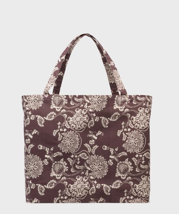 Tote bag en toile à motifs fleuris femme vue1 - GEMO (ACCESS) - GEMO